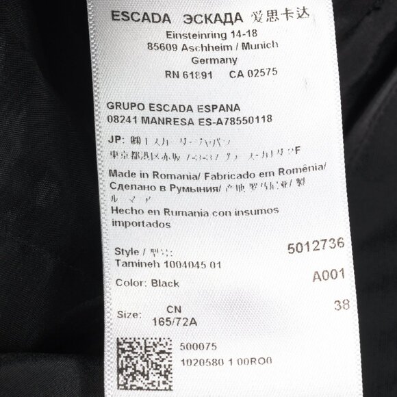 Escada Tamineh Black Silk & Wool Crepe Straight-Leg Trousers - Picture 8 of 10